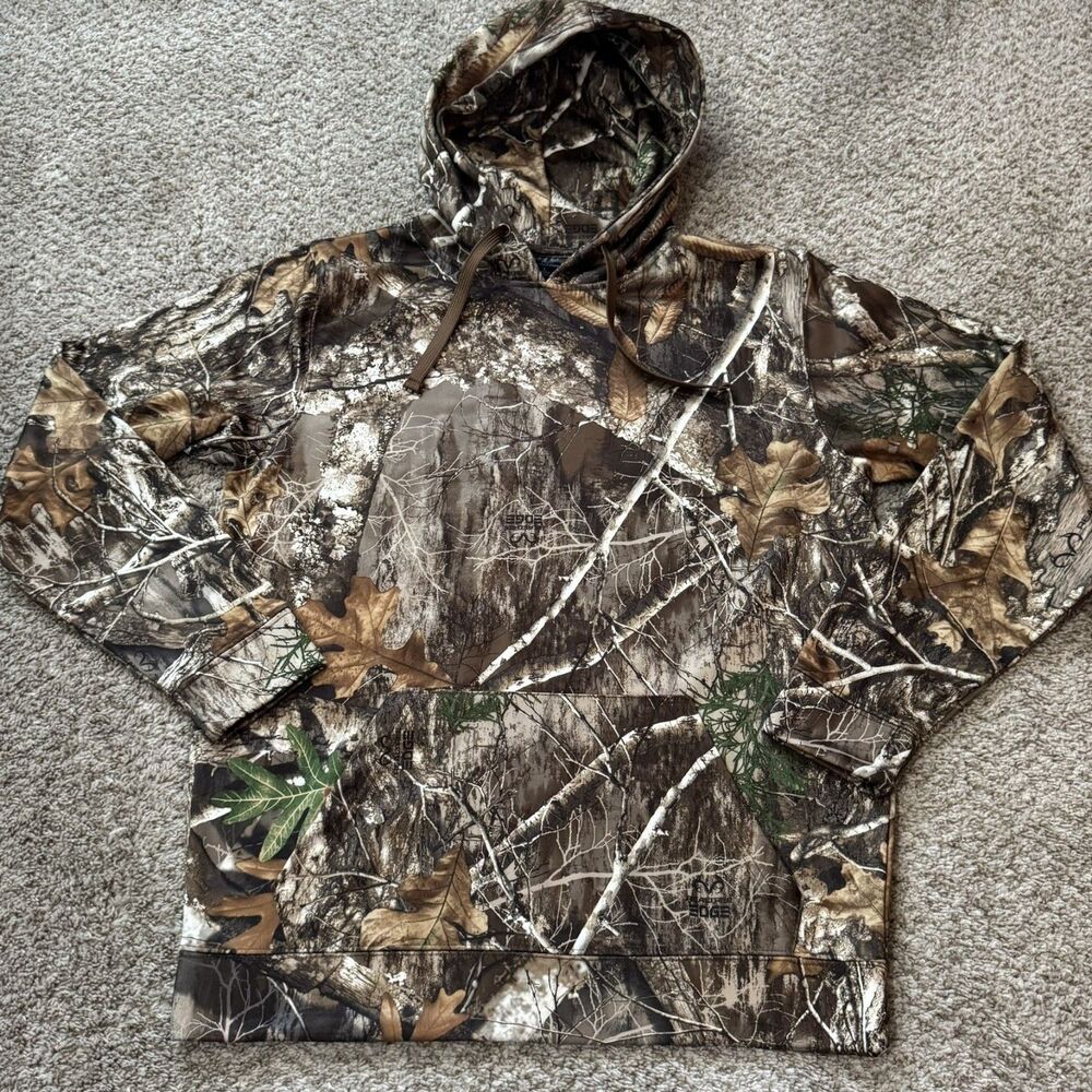 Realtree Hoodie Mens L Camo Pullover Hooded Sweatshirt Hunting Kangaroo Pocket